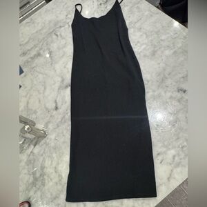 Reformation Black Ribbed Dress